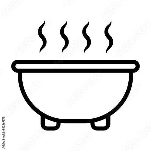 Hot Bath Vector Line Icon Design