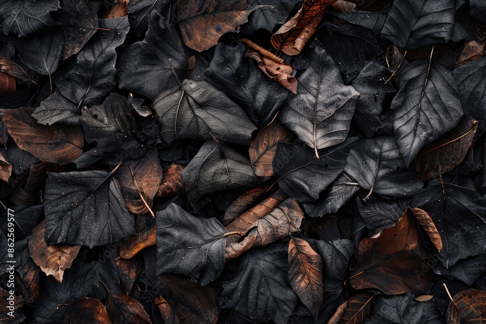 Burning Leaves. Autumn Fire in Forest with Grey Ashes and Brick Wall Background Burning Leaves. Autumn Fire in Forest with Grey Ashes and Brick Wall Background