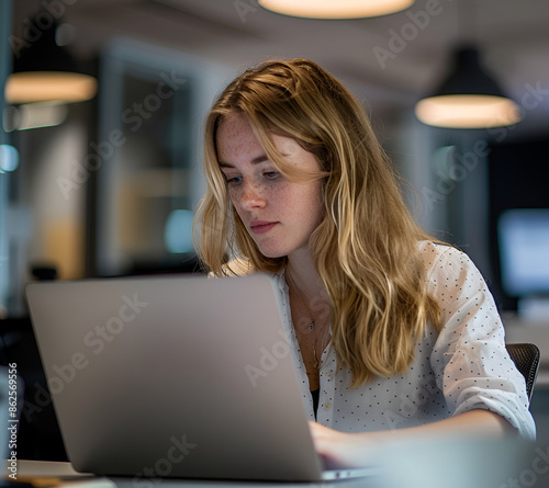 Photo of a woman working in the office