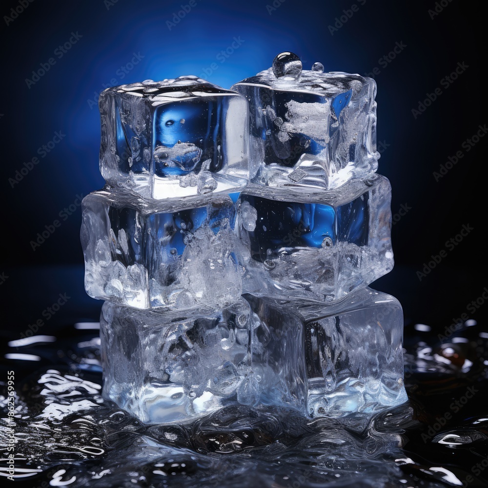 ice cubes on black background ice cubes on black background
