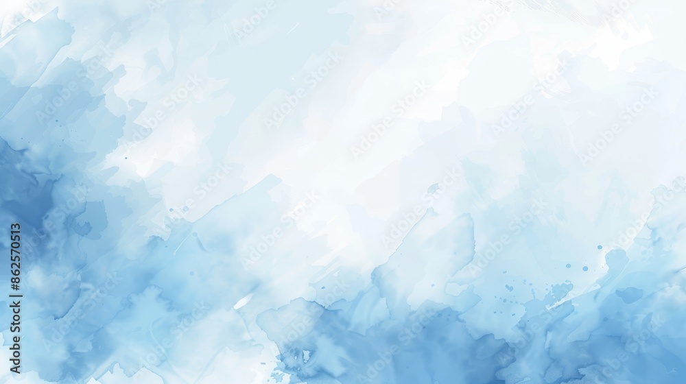 This blue turquoise white watercolor background is perfect for posters, brochures, and flyers, as well as wedding cards. Abstract sky. Horizontal banner template. Copyspace. Website graphics. This blue turquoise white watercolor background is perfect for posters, brochures, and flyers, as well as wedding cards. Abstract sky. Horizontal banner template. Copyspace. Website graphics.