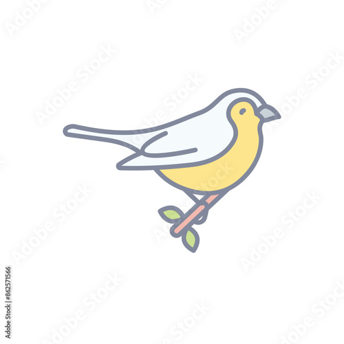 Bird On Branch vector icon