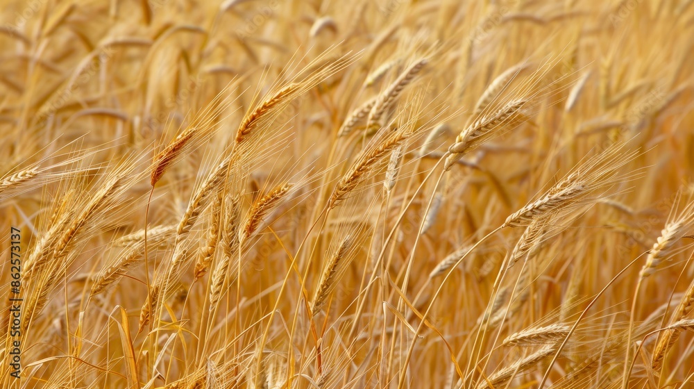 Golden wheat stalks sway in a summer meadow, ready for harvest Golden wheat stalks sway in a summer meadow, ready for harvest