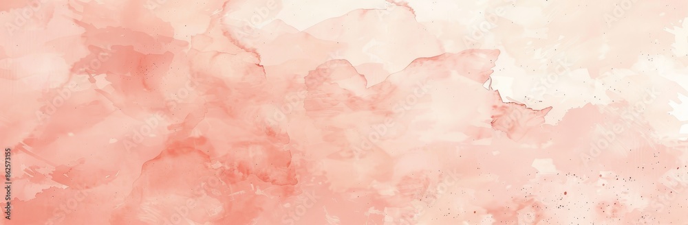 Fototapeta premium Hand-drawn abstract aquarelle fill. Light red watercolour texture. Soft pastel colors. Pink watercolor Valentine's day background with stains.