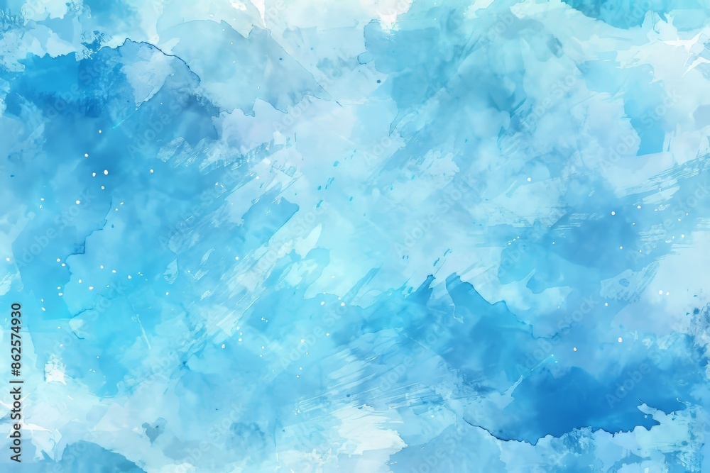 Fototapeta premium Abstract hand painted square stain background with blue watercolor