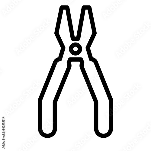 Pliers Vector Line Icon Design
