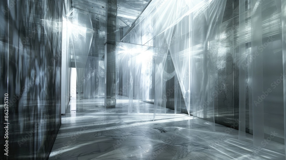 Fototapeta premium Dynamic light patterns creating a sense of space