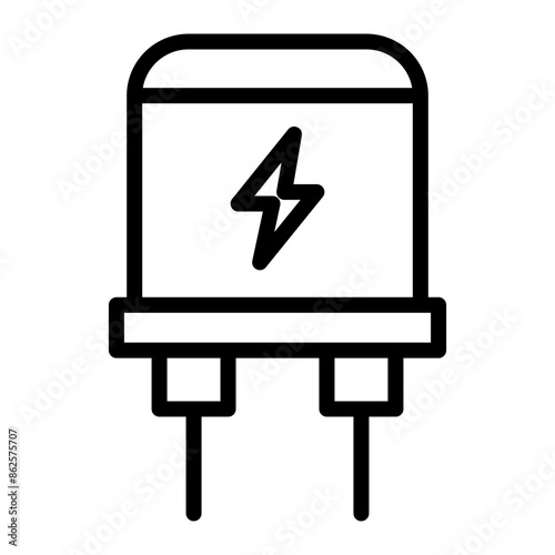 Capacitor Vector Line Icon Design