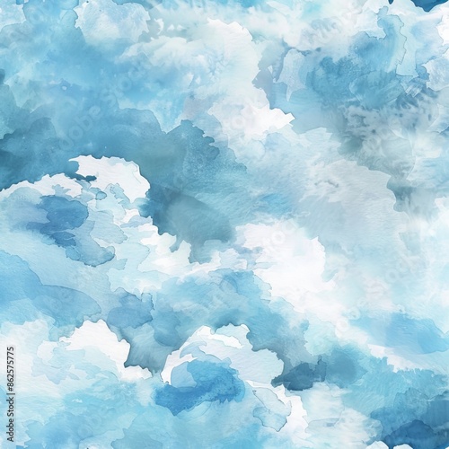 A watercolor illustration of a cloudy sky (retouched).