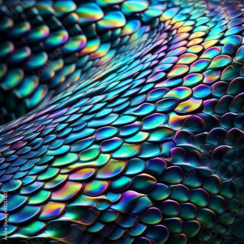 Iridescent snake skin	 photo