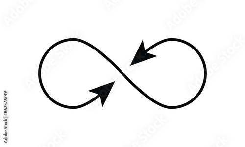 infinity symbol - simple with discontinuation - isolated - vector, Infinity vector eps symbol illustration with background.