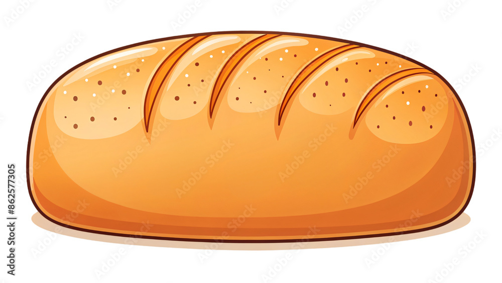 A fresh loaf of bread sits alone, ready to be sliced and enjoyed A fresh loaf of bread sits alone, ready to be sliced and enjoyed