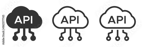 Cloud API icon set. Application Programming Interface vector illustration