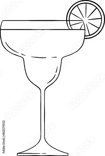 Margarita Cocktail Line Art