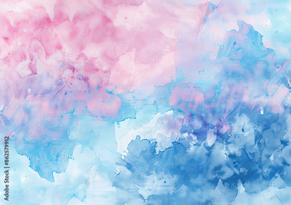 An abstract blue and pink watercolor background for a wedding invitation