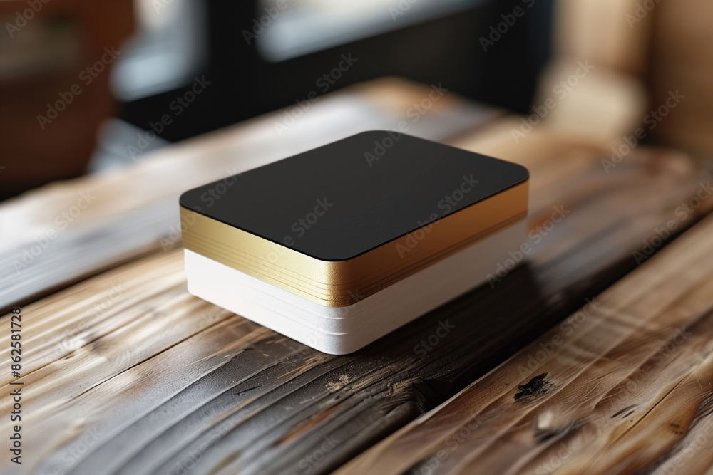 mockup of a stack of business cards with rounded corners, placed on a ...