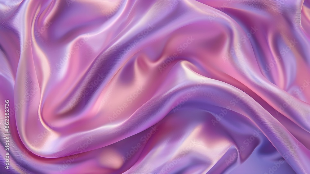 Obraz premium Abstract luxury silk fabric background. Beautiful background luxury cloth with drapery and wavy folds of pastel pink purple color creased smooth silk satin material texture