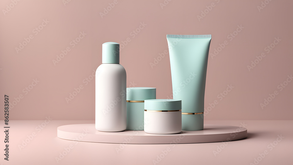 A collection of beauty products are displayed on a white tray A collection of beauty products are displayed on a white tray
