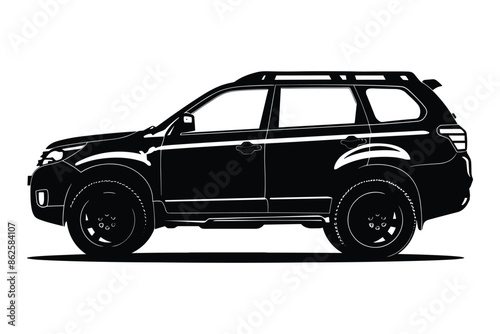 SUV car silhouette vector
