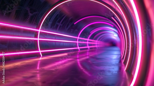 Futuristic 3D lines forming a tunnel