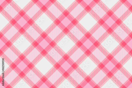 Harmony background texture check, intricate fabric tartan seamless. 1950s pattern vector plaid textile in red and white colors.