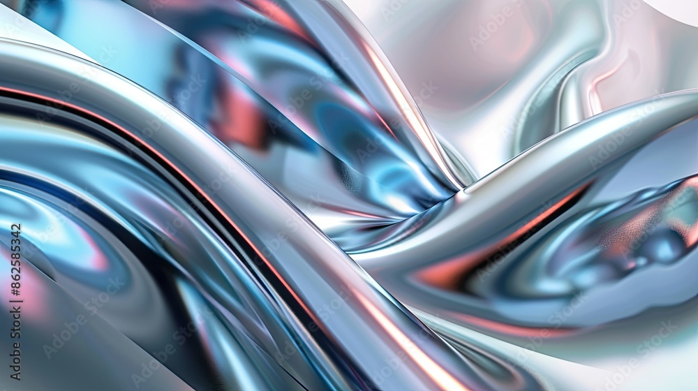 Futuristic light waves with a glossy metallic finish Futuristic light waves with a glossy metallic finish