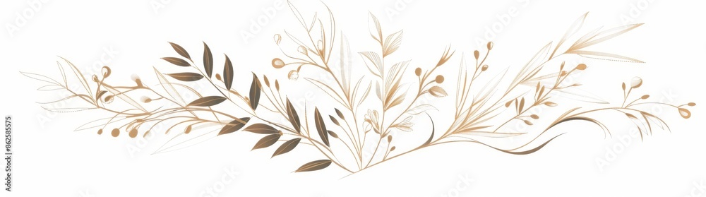 Naklejka premium Modern logo templates with hand drawn flowers, leaves, and branches. Design for labels, corporate identities, wedding invitations, and save-the-dates.