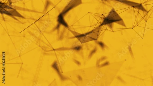 Innovative background for technology, plexus animation, black particles and lines, moving forward photo