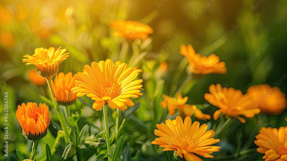 close up of calendula flowers. Selective focus close up of calendula flowers. Selective focus