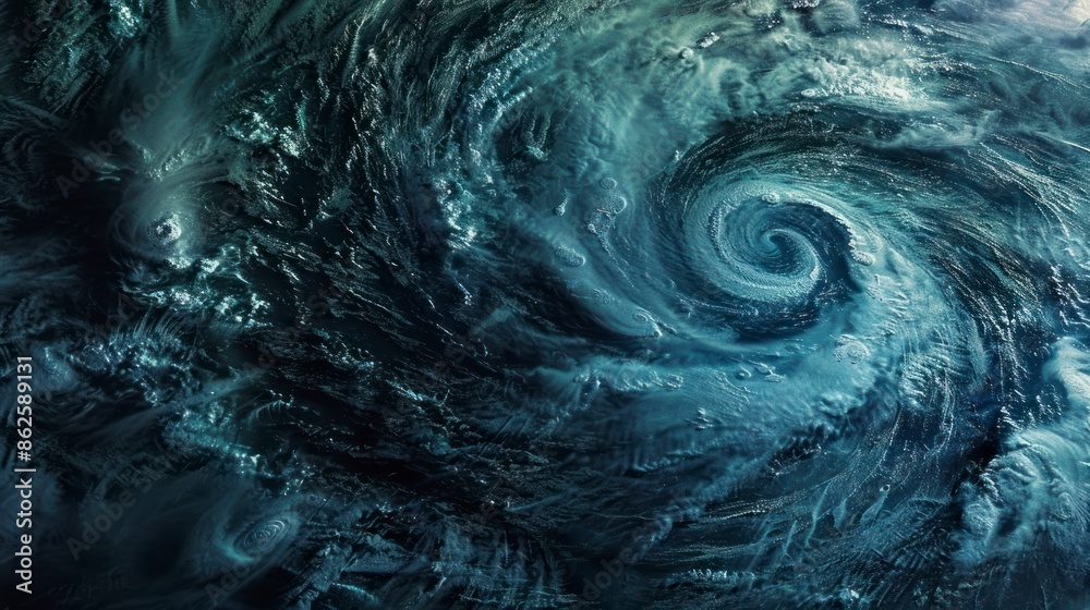 Obraz premium Abstract hurricane storm texture on a black backdrop, minimalist concept art.