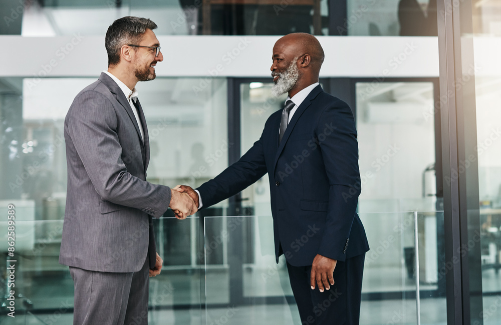 Corporate people, handshake and introduction in office for agreement, negotiation and hello at law firm. Business man, clients or lawyer shaking hands for legal collaboration, consultation or meeting Corporate people, handshake and introduction in office for agreement, negotiation and hello at law firm. Business man, clients or lawyer shaking hands for legal collaboration, consultation or meeting