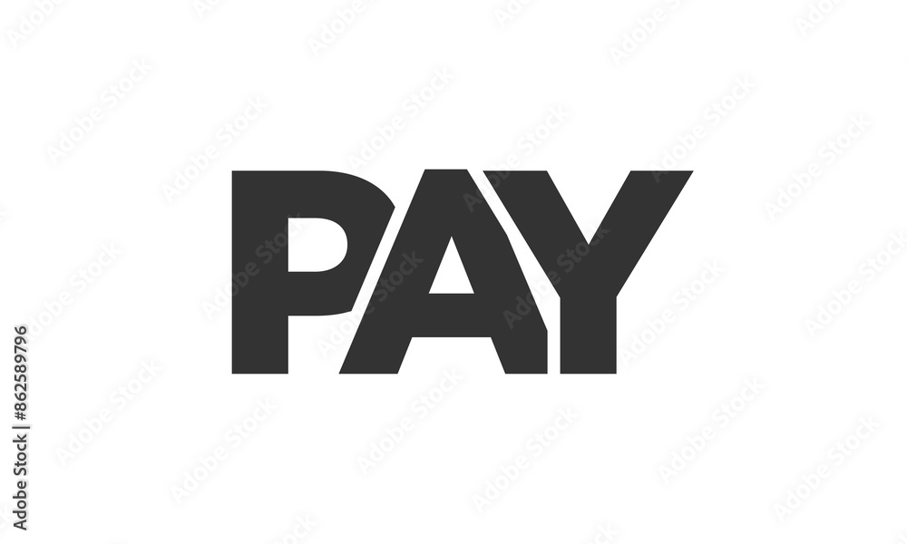 PAY logo design template with strong and modern bold text. Initial based vector logotype featuring simple and minimal typography. Trendy company identity.