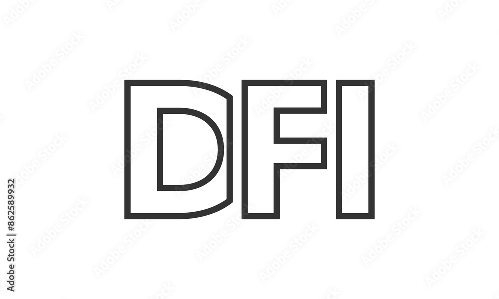 DFI logo design template with strong and modern bold text. Initial based vector logotype featuring simple and minimal typography. Trendy company identity. DFI logo design template with strong and modern bold text. Initial based vector logotype featuring simple and minimal typography. Trendy company identity.