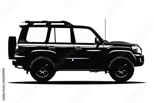 SUV car silhouette vector
