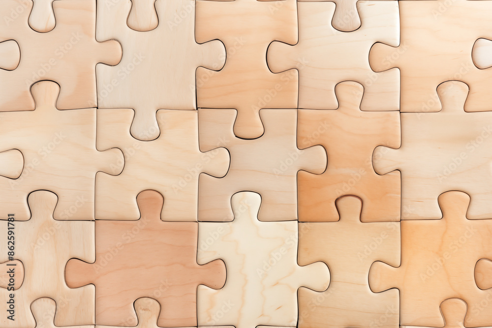3d render of wooden colored jigsaw puzzle background, soft lighting 3d render of wooden colored jigsaw puzzle background, soft lighting