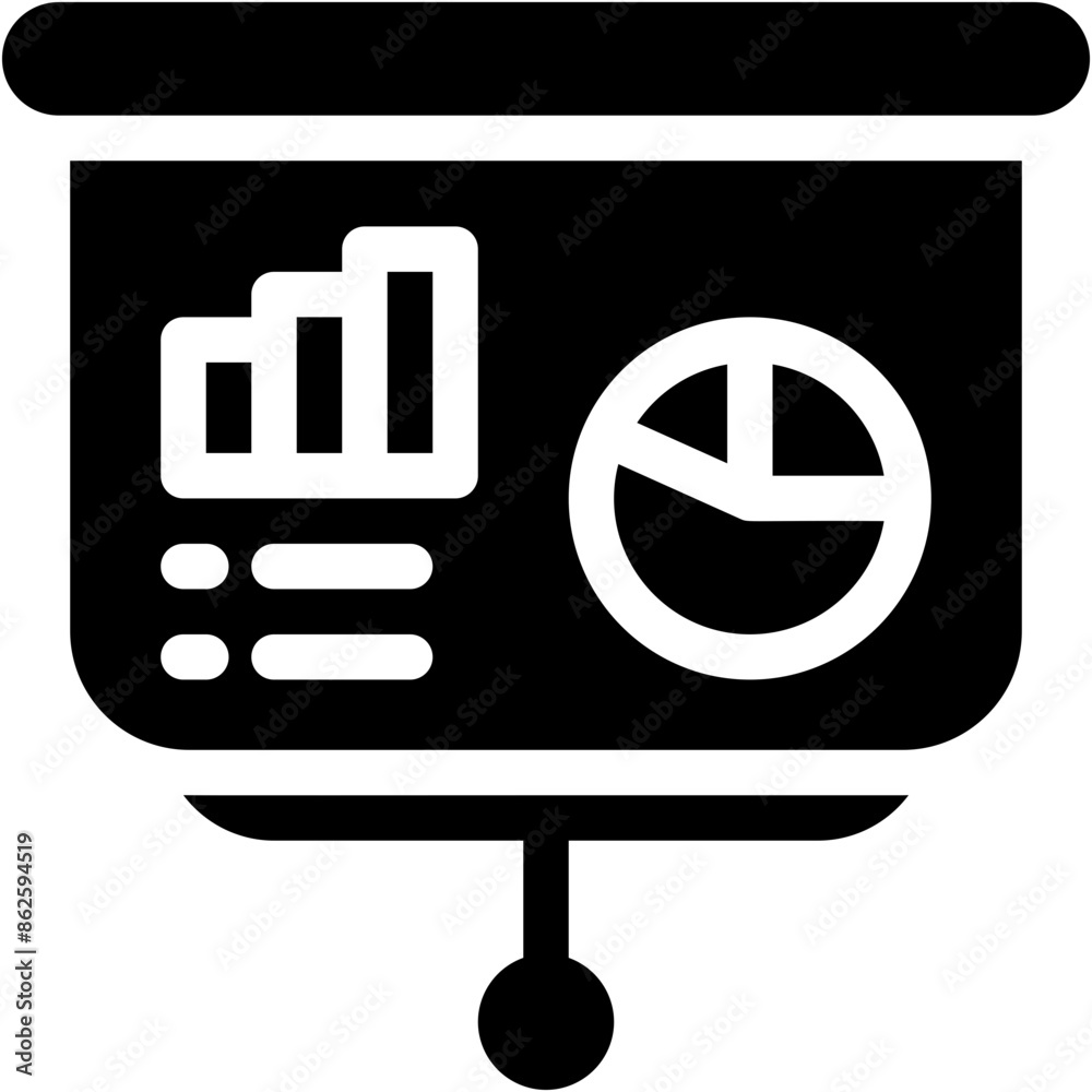 Vector Icon presentation, conference, bar chart, analysis, business Vector Icon presentation, conference, bar chart, analysis, business