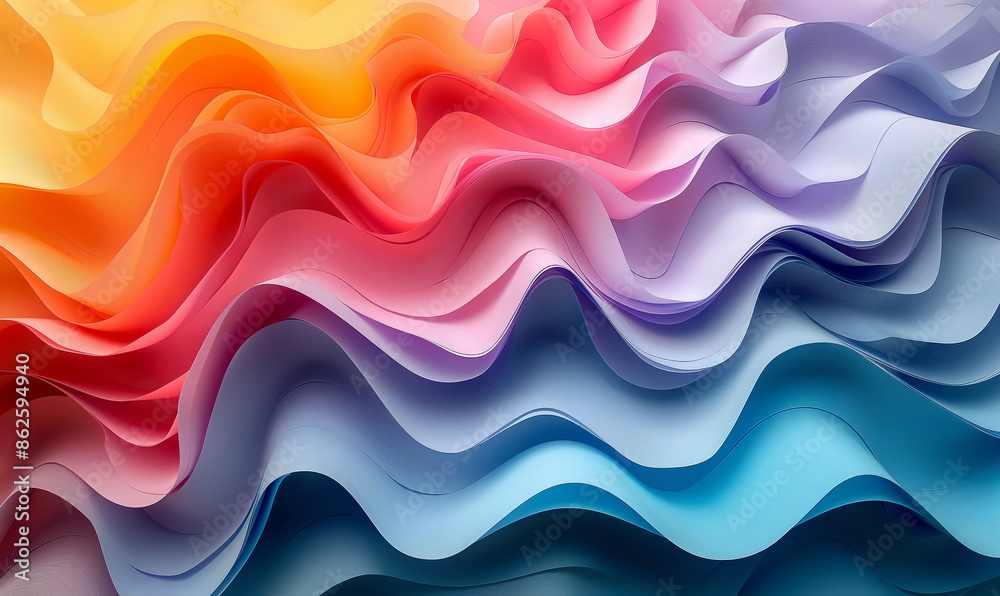 Colorful Paper Wavy Background