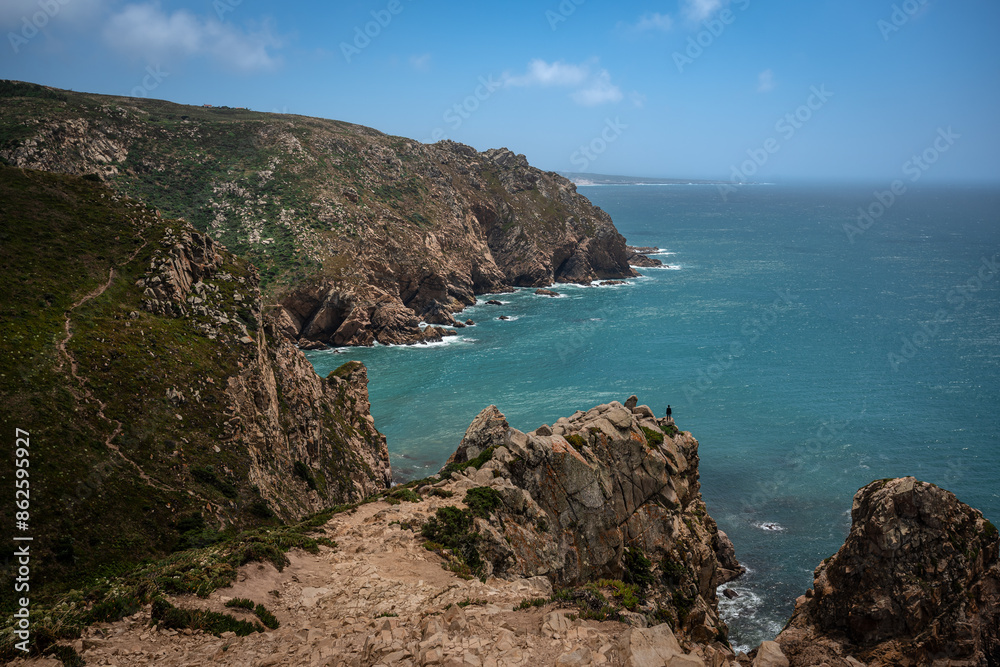 Majestic Cliffs of Cabo da Roca overlooking the Atlantic Ocean - Portugal Majestic Cliffs of Cabo da Roca overlooking the Atlantic Ocean - Portugal