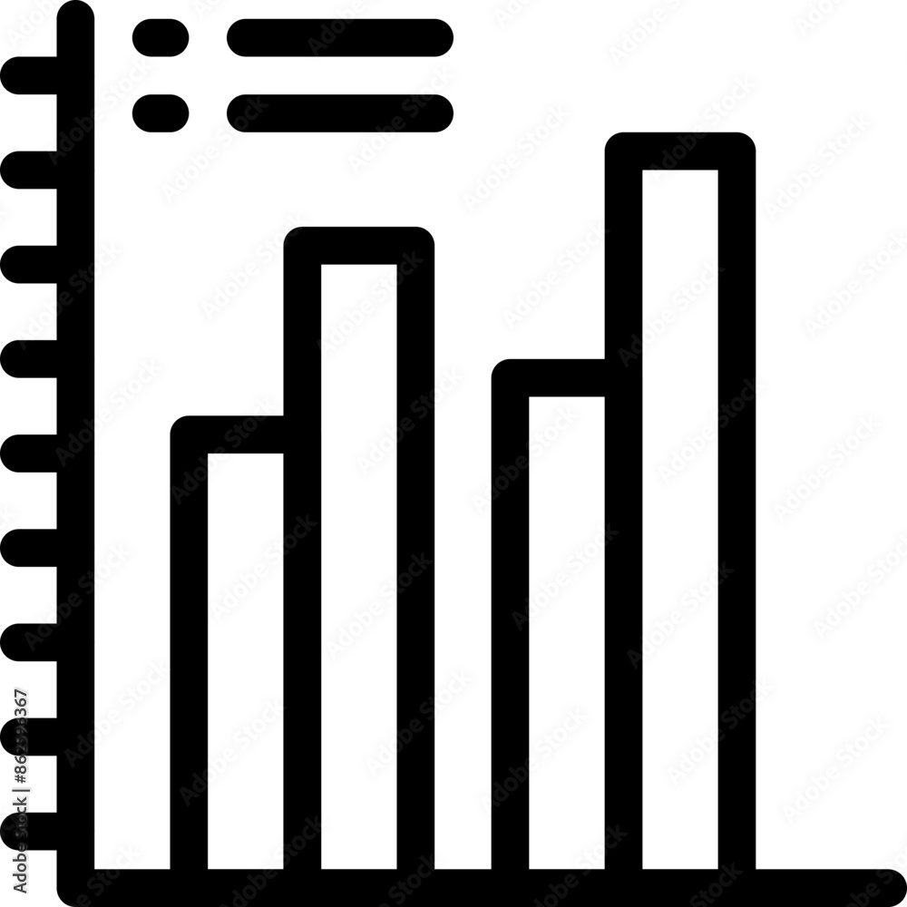 graph, bar chart, analytics, business graph, increase Icon