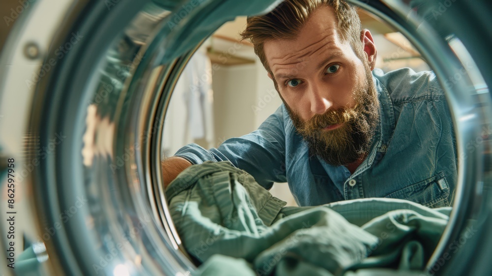 The man doing laundry The man doing laundry