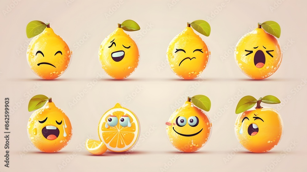 Sour Lemon Cartoon Funny Vector Illustration. Sour Lemon Cartoon Funny Vector Illustration.