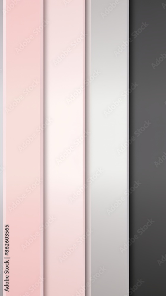 Vertical stripes of metallic silver, blush pink, and charcoal grey create a modern and elegant wallpaper background