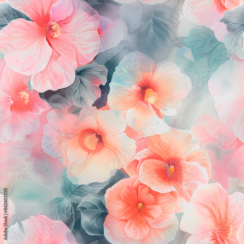 seamless watercolor floral primitive wallpaper © Алена Харченко