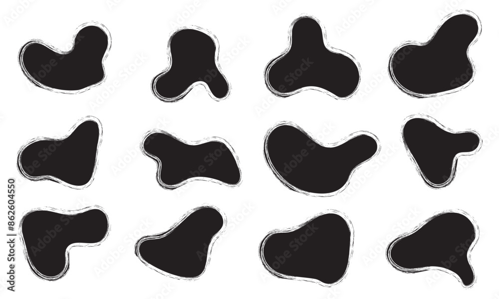 Modern liquid irregular blob shape abstract elements .Modern trendy brush stroke painting background. Great for textile, fabric, wallpaper, wrapping, scrapbook and packaging. Vector illustration. Modern liquid irregular blob shape abstract elements .Modern trendy brush stroke painting background. Great for textile, fabric, wallpaper, wrapping, scrapbook and packaging. Vector illustration.
