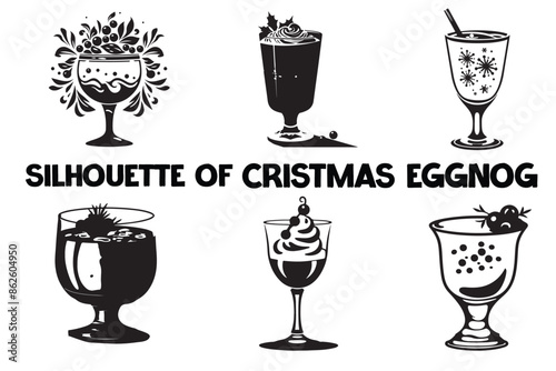 Festive Eggnog Silhouettes: Celebrate Christmas Tradition"
"Cozy Christmas Eggnog: Holiday Cheer in Silhouette"