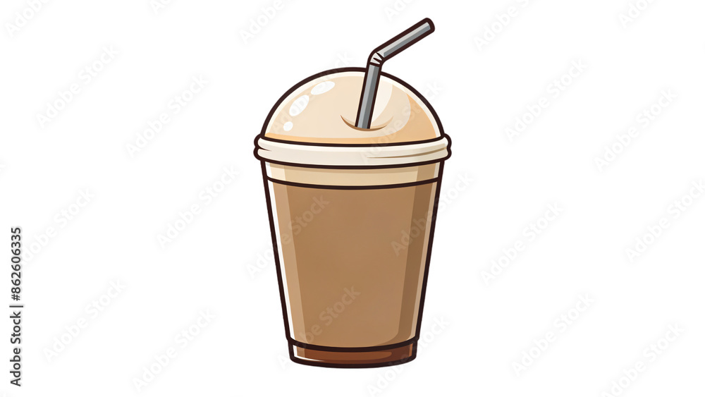 Simple coffee cup icon with a splash of cream Simple coffee cup icon with a splash of cream