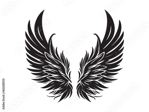 Angel Wings Logo silhouette Vector design