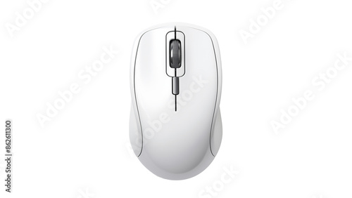 White computer mouse cutout. Isolated computer mouse on transparent background