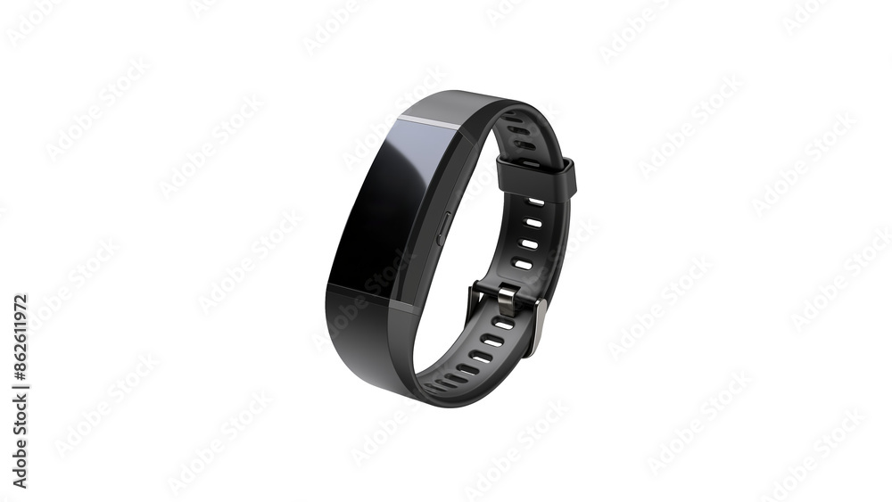 Fitness tracker cutout. Isolated black fitness tracker on transparent background Fitness tracker cutout. Isolated black fitness tracker on transparent background