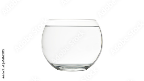 Empty bowl cutout. Isolated fish bowl on transparent background